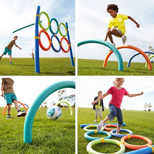 1 Pieza De Fideos De Piscina Flexible Divertido Espuma De Agua Fideos Huecos Niños Adultos Flotador Ayuda para Nadar Rojo