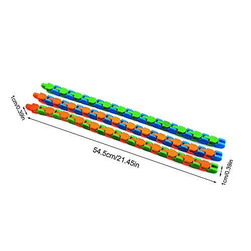 1 unids 48 enlaces Wacky Snake Puzzles Fidget Juguetes Sensoriales de dedo Juguetes de giro y forma Juguetes para compañeros de oficina, empleado, personal, alivio del estrés