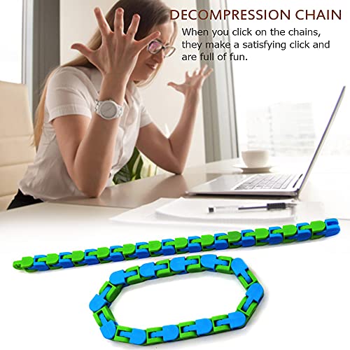 1 unids 48 enlaces Wacky Snake Puzzles Fidget Juguetes Sensoriales de dedo Juguetes de giro y forma Juguetes para compañeros de oficina, empleado, personal, alivio del estrés