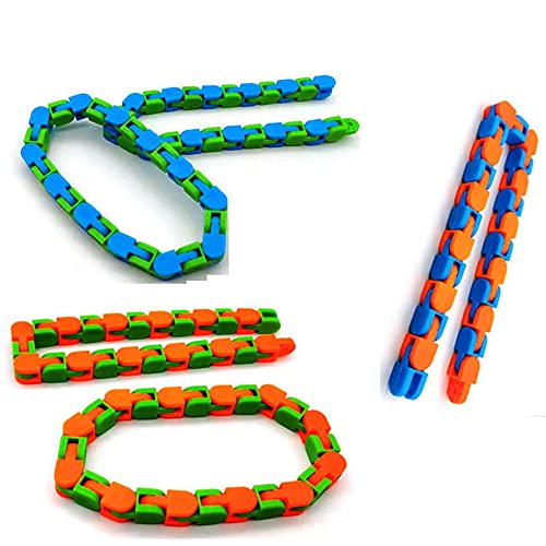 1 unids 48 enlaces Wacky Snake Puzzles Fidget Juguetes Sensoriales de dedo Juguetes de giro y forma Juguetes para compañeros de oficina, empleado, personal, alivio del estrés