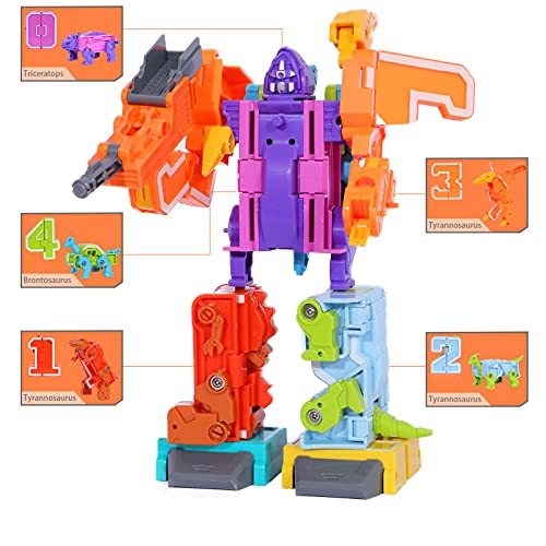 10 en 1 Juguetes de Dinosaurios Robot para niños, 22 PCS numeros Transformers Juguetes Dinos/Robots, Juguetes de Educativos para Niños 6 a 12 Años