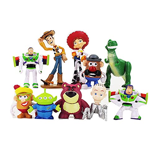 10 Uds Figuras de Toy Story Woody Buzz Lightyear Jessie Rex Dinosaurio Sr.Potato Head Lotso Bear Squeeze Modelo Juguetes 4-9cm