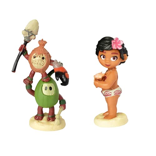 10 unids/set dibujos animados Moana princesa leyenda Vaiana Maui jefe Tui Tala Heihei Pua figura de acción decoración juguetes para niños regalo de cumpleaños