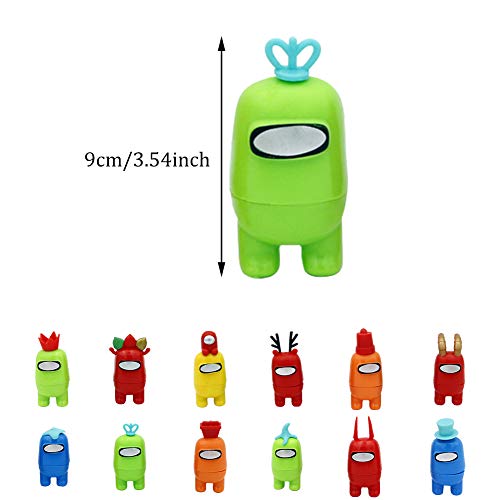 12 pièces parmi nous figurine de merch, mini figurines de jeu mignonnes collection jouets poupées amovibles ornements anniversaire pour les fans de jeu enfant adulte (12 styles)