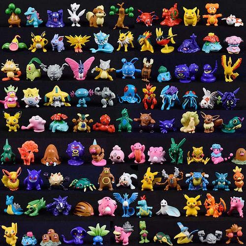 144 pcs muñecas Pokemon bolsillo lindas Mini figuras 2-3 cm figuras de juguete para decoración de oficina de coche decoración de tarta