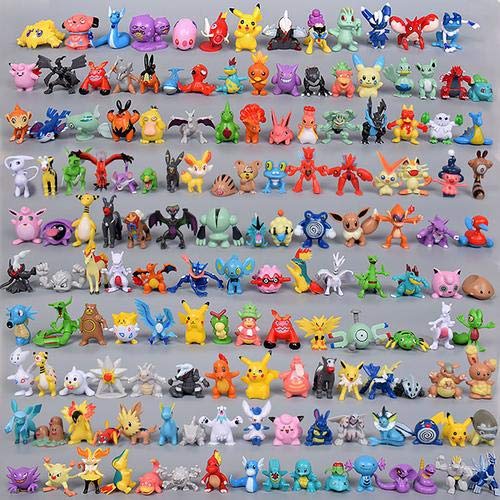 144 pcs muñecas Pokemon bolsillo lindas Mini figuras 2-3 cm figuras de juguete para decoración de oficina de coche decoración de tarta