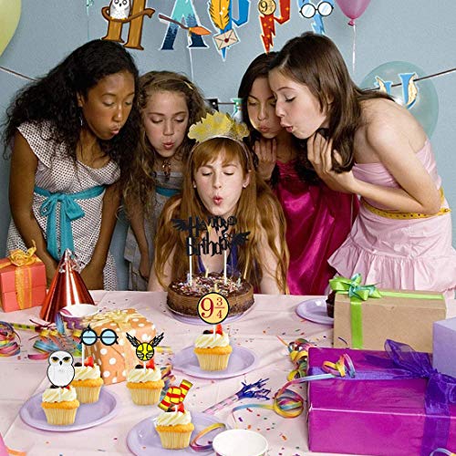 17 PCS Suministros Fiesta Mago Fiesta dekoration ZSWQ-cumpleaños Decoración Banner Wizard Inspired Cupcake Toppers para Niños Niños Niñas