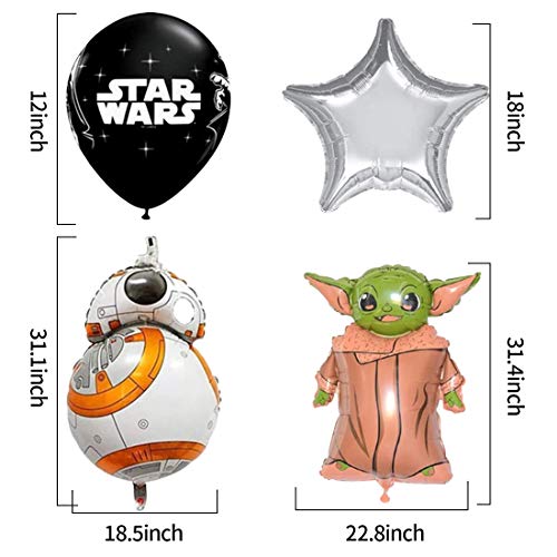 17 Piezas Globo de Star Wars HANEL-Baby Yoda Decoraciones de Cumpleaños Aluminio Globo Suministros de Fiesta para Navidad decoración de cumpleaños Artículos para Fiestas