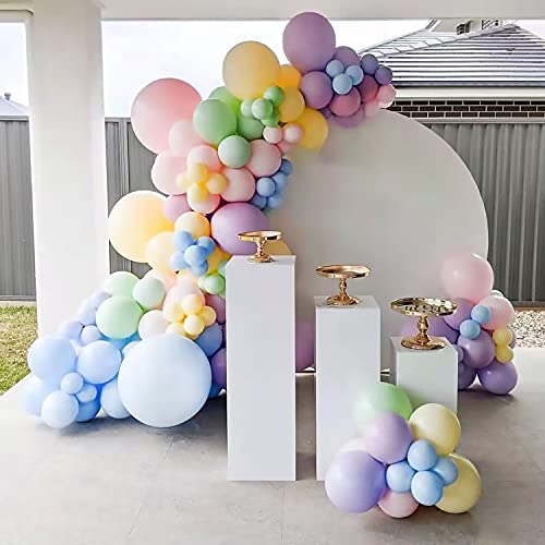 174 piezas Kit de arco de globos pastel colores surtidos Globos de macaron 5M16ft Látex Rainbow Ballon Garland Kit de pastel para cumpleaños, bodas, Navidad, baby shower, fiesta, suministros