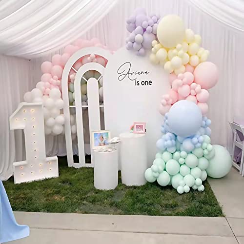 174 piezas Kit de arco de globos pastel colores surtidos Globos de macaron 5M16ft Látex Rainbow Ballon Garland Kit de pastel para cumpleaños, bodas, Navidad, baby shower, fiesta, suministros