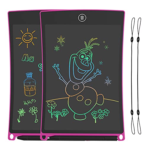 2 Pack Tabletas de Escritura LCD 8.5 Pulgadas,Tablet para Dibujo Niños con Llneas de Colores Brillantes, Excelente Pizarra Digital, perfecta como Fantastic Pad Juguetes Educativos para Niños.