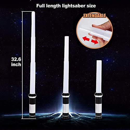 2 Piezas Espadas Láser Telescópicas, 2 en 1 LED Glow Stick Toy de Plegables con Sonido, Juguetes de Juego de Batalla de Espada Láser para Niños para Fiestas de Disfraces de Halloween