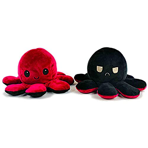 2 Pulpos Reversibles con 4 Colores, Peluches de Pulpos Reversibles, Juguete para Niños, Peluches de TikTok, Doble Cara, Octopus Reversibles, Muñeco de Peluche Creativos, Sonrientes y Tristes