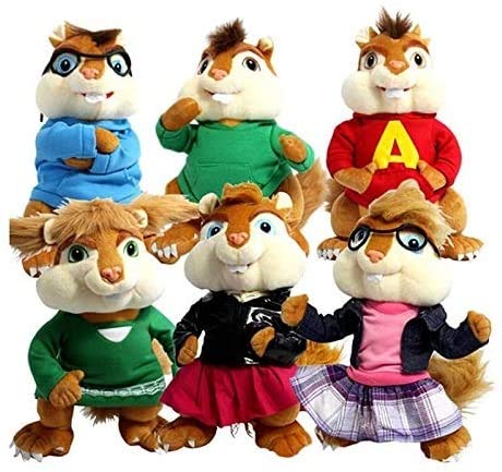 25 cm Movie Toy Alvin y la muñeca de Felpa de la muñeca de la muñeca de Felpa de la muñeca Lindo Lindo Chipmunk Animal Llush Toy Kids Regalos para niños 1 (Color : Alvin, Size : 25cm)