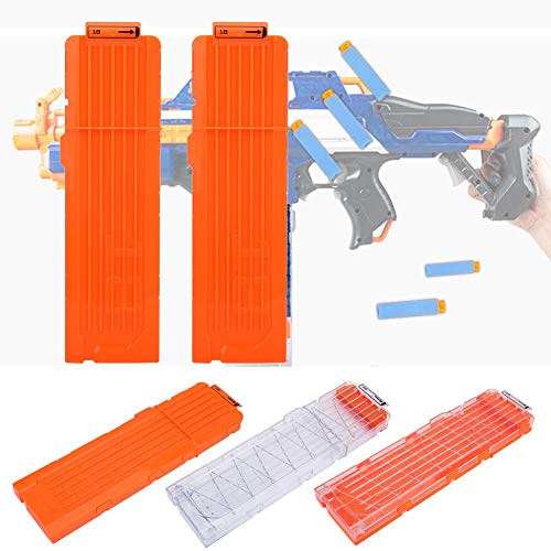 2Pcs Clip de Bala Suave，6/12/18 Dardos Recarga Rápida Clip Cargador de Balas EVA Soft Bullet Clip Darts Plastic Gun Toy Cartridge Holder Clip reemplazo para Elite Series (18 Dart Transparent)