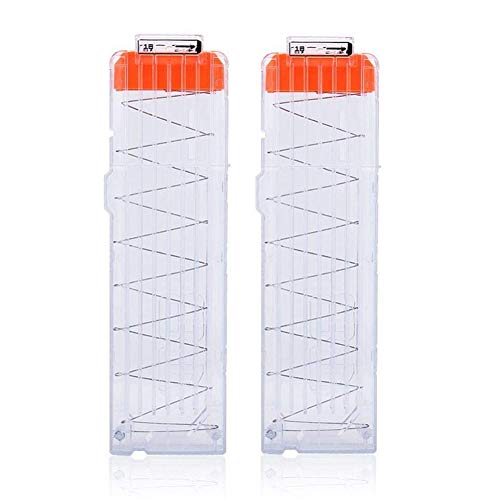 2Pcs Clip de Bala Suave，6/12/18 Dardos Recarga Rápida Clip Cargador de Balas EVA Soft Bullet Clip Darts Plastic Gun Toy Cartridge Holder Clip reemplazo para Elite Series (18 Dart Transparent)