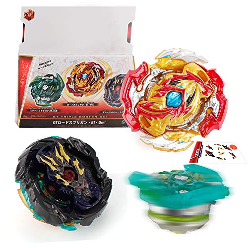 3 Pcs Peonzas Juguetes Conjunto, con Estuche Portátil, Gyro Spinner con 1 Burst Turbo Launcher Set, Cumpleaños, Navidad Regalo, Regalo de año Nuevo para los Niños