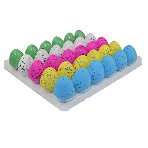 30pcs Huevos de dinosaurio Dino Dragon Hatching Growing Hatch Grow Egg para niños / niños pequeños / educación infantil / escolar (Manchas de colores)