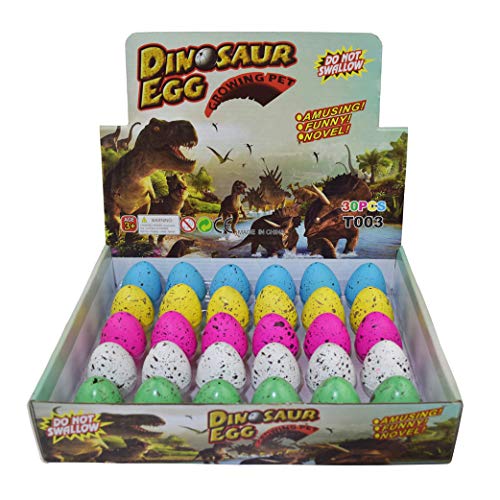 30pcs Huevos de dinosaurio Dino Dragon Hatching Growing Hatch Grow Egg para niños / niños pequeños / educación infantil / escolar (Manchas de colores)