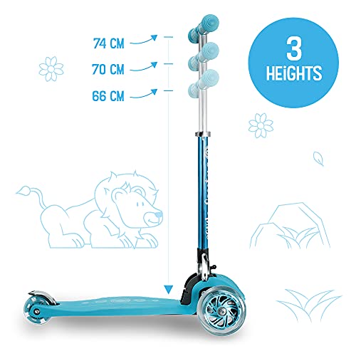 3StyleScooters® RGS-1 Patinete de Tres Ruedas para Niños Pequeños Niños de 3 Años o Más - con Luces LED en Las Ruedas - Diseño Plegable - Manillar Ajustable