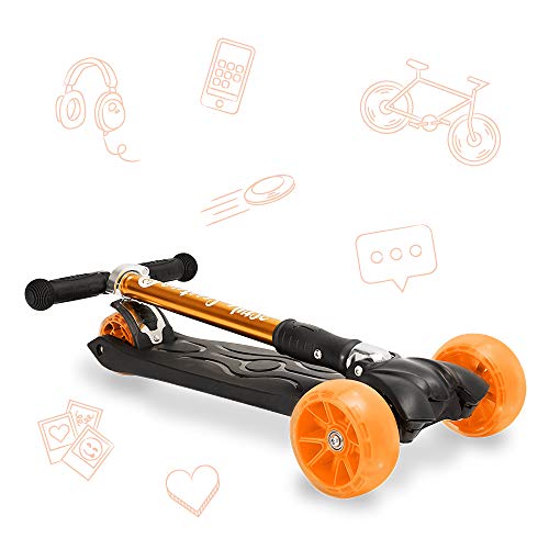 3StyleScooters® RGS-3 Patinete de Tres Ruedas para Niños Mayores Niños de 7 Años o Más con Luces LED en Ruedas de 5cm, Diseño Plegable, Manillar Ajustable