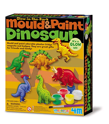 4M 004M3514, Ocio Creativo, Kit de Moldeo con Dinosaurios Fosforescentes