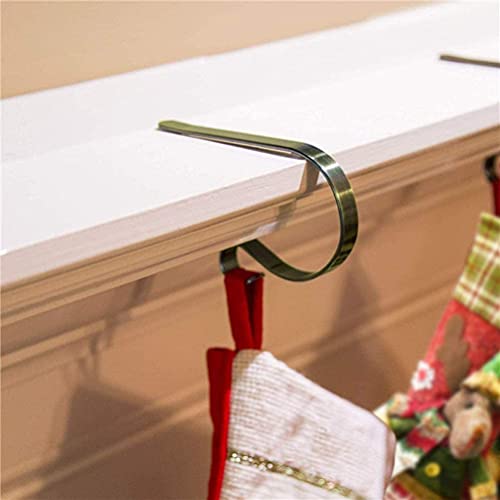 4PCS Christmas Hooks for Stockings Fireplace Hooks, Suspender Belts Christmas Stocking Hooks for Christmas Tree Fireplace Christmas Fireplace Metal Hanging Hanger Clips for Christmas,A