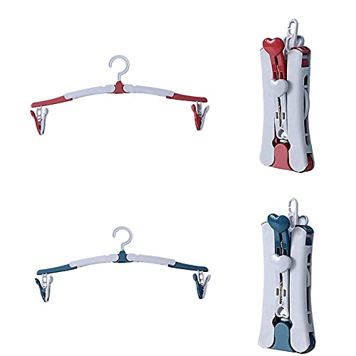 4PCS Foldable Hangers, Portable Plastic Hangers 360 Degree Rotatable Hangers Non-Slip Hangers Space Saving Hangers for Home Travel Outdoor Camping