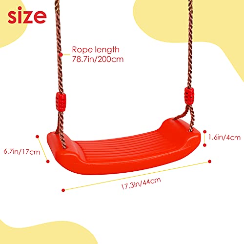 4YANG Asiento de Columpio para Niños, Columpio para Sentarse a Bordo con Cuerda Ajustable, Asiento de Suspensión Desmontable, Accesorios de Equipos de Entretenimiento en Interiores y Exteriores