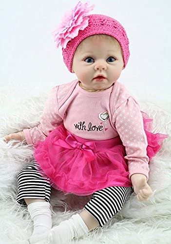 55 cm 22 Pulgadas Bebe Reborn niña Reborn Toddler Muñeca Encantadora Chica Realista muñecas Vinilo de Silicona Suave al Tacto