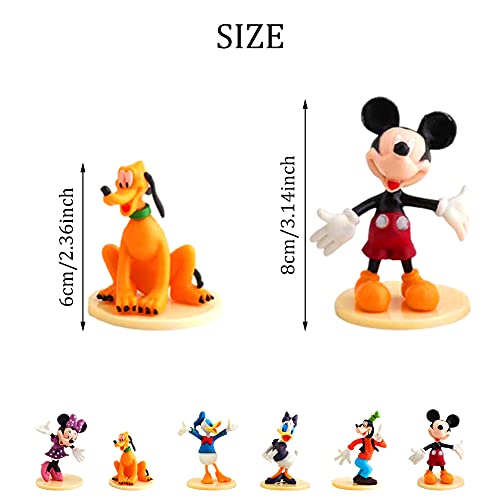 6 Pieces Mickey Cake Topper, Mickey Theme Party Supplies, Minnie Cake Decoration para Baby Shower Fiesta de Cumpleaños