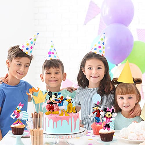 6 Piezas Mickey Cake Topper, Mini Figures Set Mickey Decorativas para Tartas Minnie Cake Decoration Acción Figuras para Mickey Tema Fiesta de Cumpleaños Baby Shower