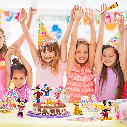 6 Piezas Mickey Cake Topper, Mini Figures Set Mickey Decorativas para Tartas Minnie Cake Decoration Acción Figuras para Mickey Tema Fiesta de Cumpleaños Baby Shower