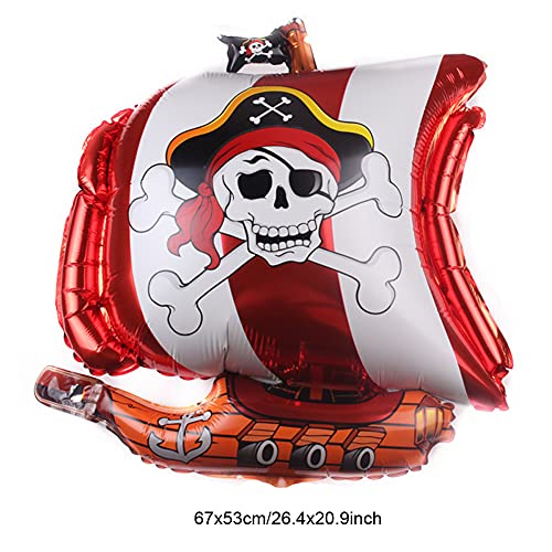 63x Pirata Animal marino Decoraciones de cumpleaños para niños - Pancarta de feliz cumpleaños brillo, Sea Rover Tiburón Globos, Remolinos de animales marinos, Detalles Fiesta de Infantiles