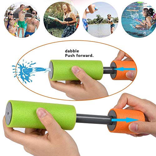 6pcs Pistolas de Agua, BESTZY Pistola de Agua de Espuma EVA Pistola de Espuma de Agua Tirador Juguete Infantil para Batalla de Agua, Playa, Piscina