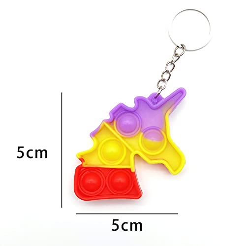 8 Pcs Mini Pop Fidget Simple Dimple Toy,Mini Push Pop Fidget Toy Keychain,Silicona Sensorial Fidget Juguete,Autismo Necesidades Especiales Aliviador del Antiestrés del Juguetes para Niños