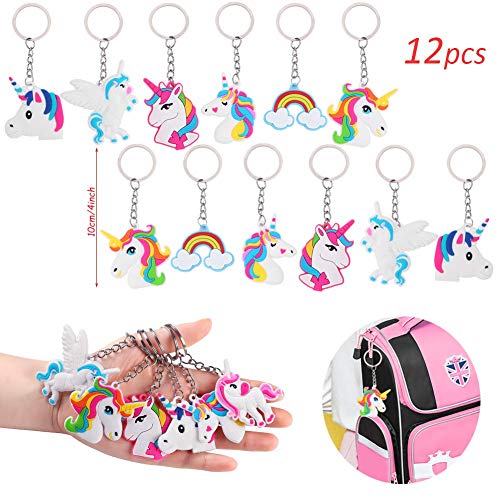 84 Piezas Artículos de Fiesta Unicornio Cumpleaños Niños, Llavero Unicornio Bolsa de Fiesta Pulseras Bofetada Tatuajes Temporales Sellos Unicornio Anillo Unicornio, Piñata Unicornio Regalo Niña