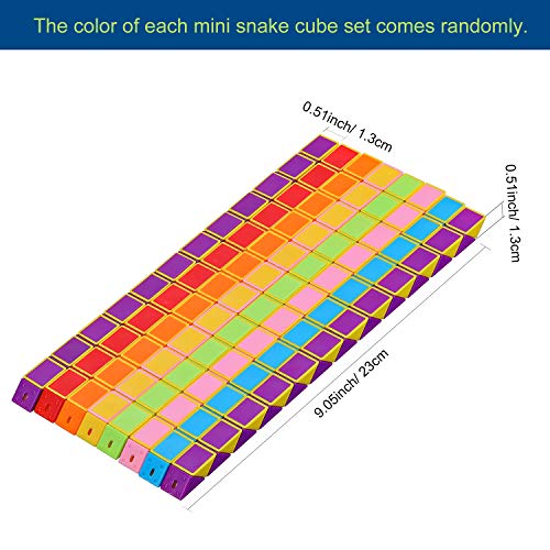 9 Piezas de Mini Serpiente de Cubo de 24 Bloques, Cubos de Velocidad Mágica, Mini Puzzle Rompecabezas de Plástico Juguete, Favores de Fiesta (Color Aleatorio B)