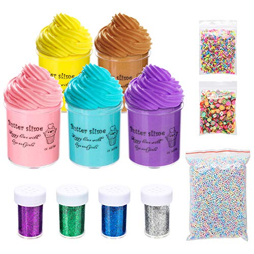 Abree Slime Kit Set para Niños 5 Colores Juego de Slime Juguetes Creativos Stress Relief Toy Perfumado DIY Putty Sludge Toy para Niños y Adultos Regalo para Niños