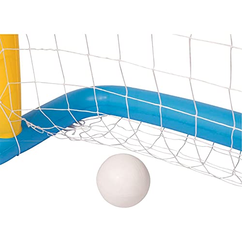 Acan Portería Waterpolo Hinchable con Pelota, 1,42 m x 76 cm. Portería Inflable para Piscina, Flotante, Deportes acuáticos, diversión, Verano, Familia, Amigos