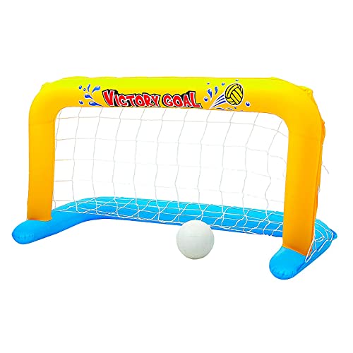 Acan Portería Waterpolo Hinchable con Pelota, 1,42 m x 76 cm. Portería Inflable para Piscina, Flotante, Deportes acuáticos, diversión, Verano, Familia, Amigos