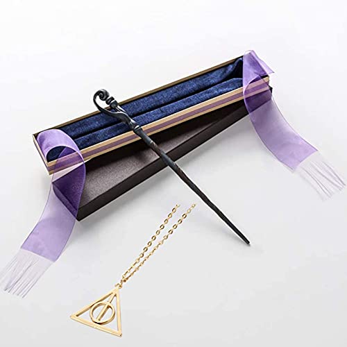 Accesorios de Cosplay - Fleur Delacour Magic Wand - Movie Prop Magic Wand - Mejor Regalo de cumpleaños/Fiesta para niños Adultos - con 1 Collar, A.