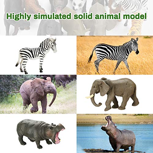 Achort Conjunto de Juguetes Animales de Mini Selva de 12 Piezas, Mini Animal Salvaje Figura Modelo Juguetes Set de Simulación De Plástico Animales Niños Niñas Juguete Cognición Educativa