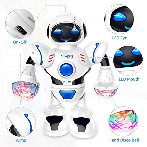 Achort Robot Toy, Inteligente Robot Robot Juguete Educativo con Efectos Luces y Sonido Electronico Robot Regalo para Niños para niños Niños Niñas Niños pequeños Regalo para niños