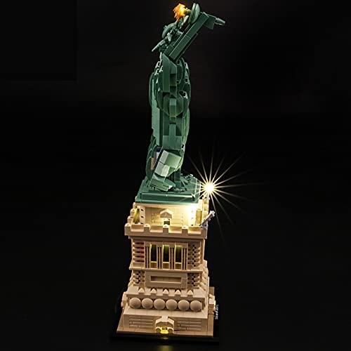 ADMLZQQ Kit De Iluminación Led para Lego Architecture Estatua De La Libertad, Compatible con Ladrillos De Construcción Lego Modelo 21042(NO Incluido En El Modelo)