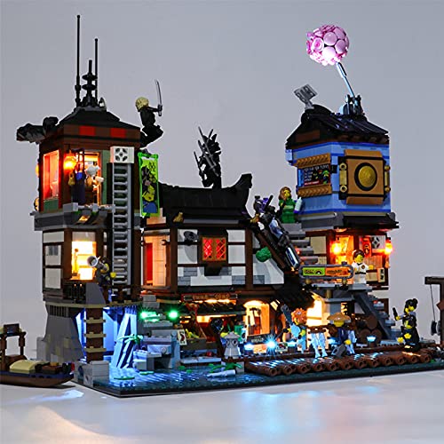 ADMLZQQ Kit De Luces LED para Lego 70657, El Kit De Luces LED De Ladrillo Compatible con Ninjago Muelles De La Ciudad,No Incluye El Modelo Lego