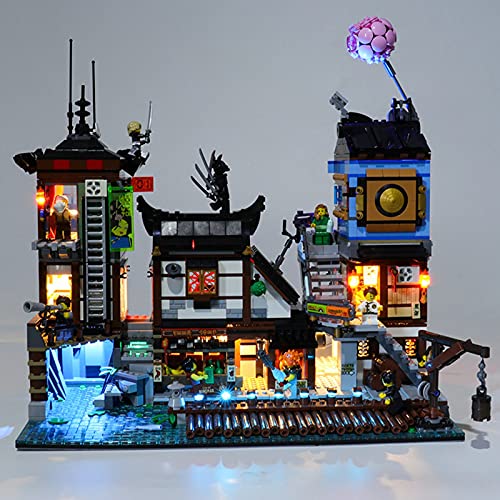 ADMLZQQ Kit De Luces LED para Lego 70657, El Kit De Luces LED De Ladrillo Compatible con Ninjago Muelles De La Ciudad,No Incluye El Modelo Lego