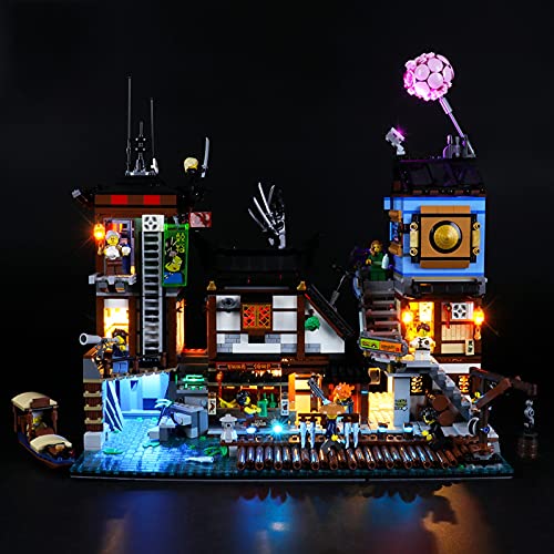 ADMLZQQ Kit De Luces LED para Lego 70657, El Kit De Luces LED De Ladrillo Compatible con Ninjago Muelles De La Ciudad,No Incluye El Modelo Lego