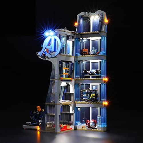 ADMLZQQ Kit De Luces LED para Lego 76166, El Kit De Luces LED De Ladrillo Compatible con Marvel Batalla En La Torre De Los Vengadores,No Incluye El Modelo Lego