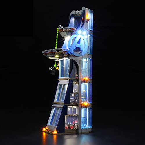 ADMLZQQ Kit De Luces LED para Lego 76166, El Kit De Luces LED De Ladrillo Compatible con Marvel Batalla En La Torre De Los Vengadores,No Incluye El Modelo Lego